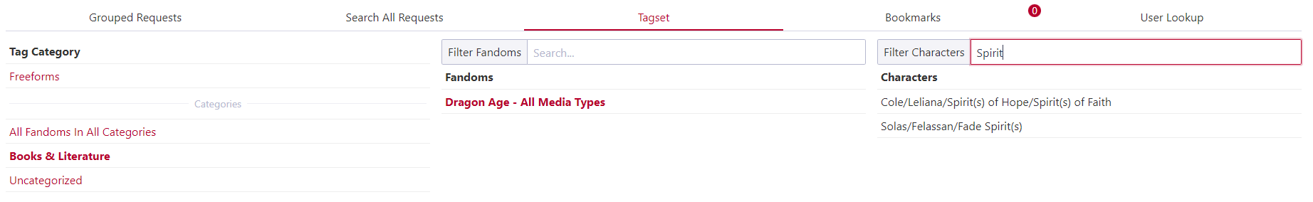 Tagset Filter